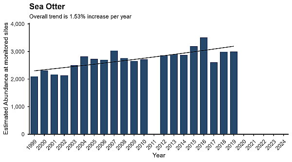 Southern sea otter abundance