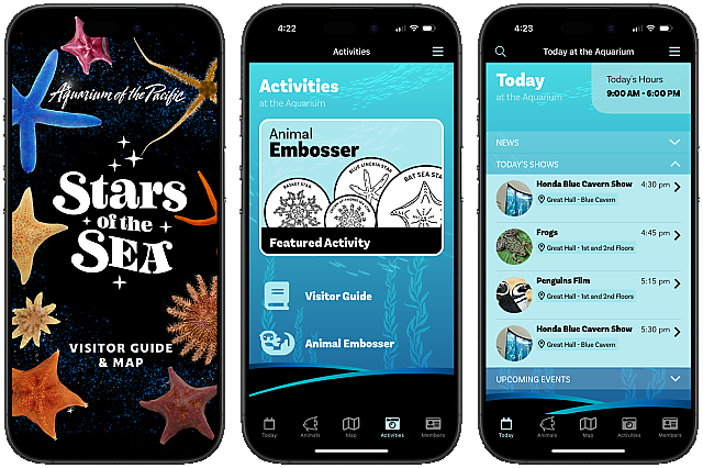 Stars of the Sea Aquarium App Screenshots 3-up